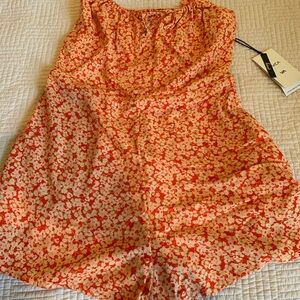 RVCA orange and cream romper